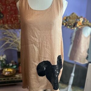 Forever 21 Tan and Black Casual Slip Dress